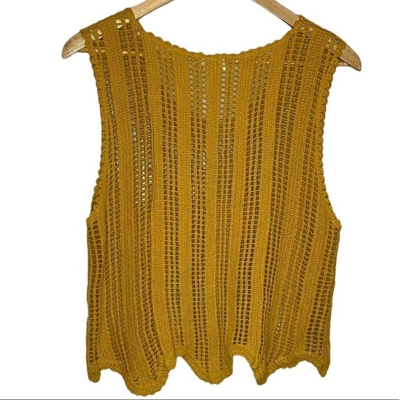 Loveriche mustard yellow crochet tank top - Picture 4 of 8